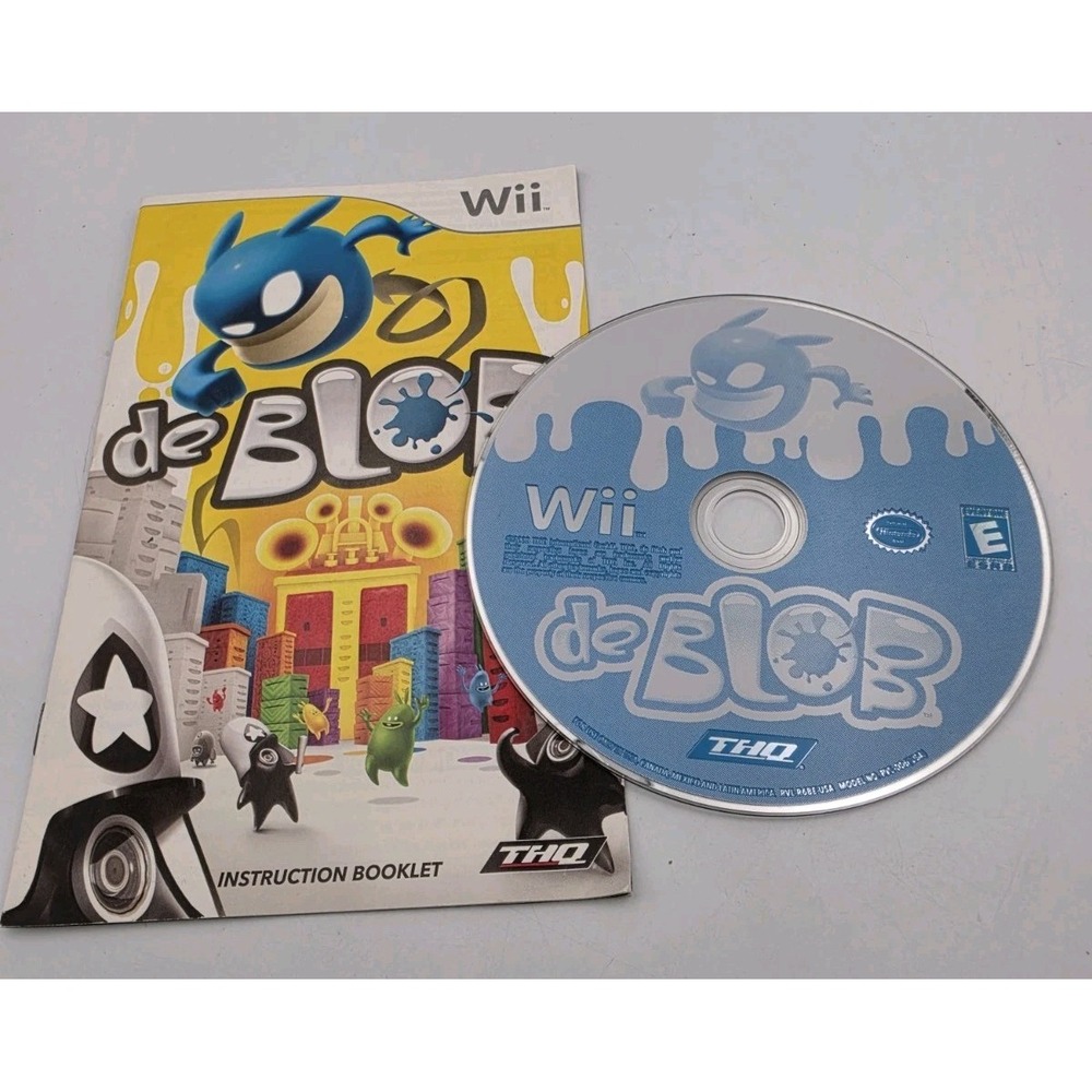 Nintendo Wii de Blob Game and Manual Only THQ 2007 Action Adventure E Rating